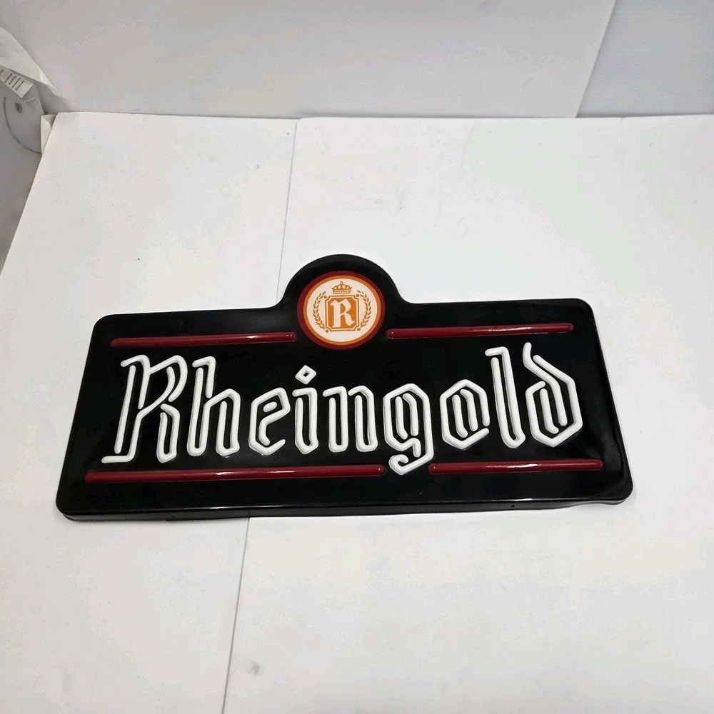 Vintage Rheingold Extra Dry Beer Plastic Embossed Sign Man Cave Decor Bar Tacker